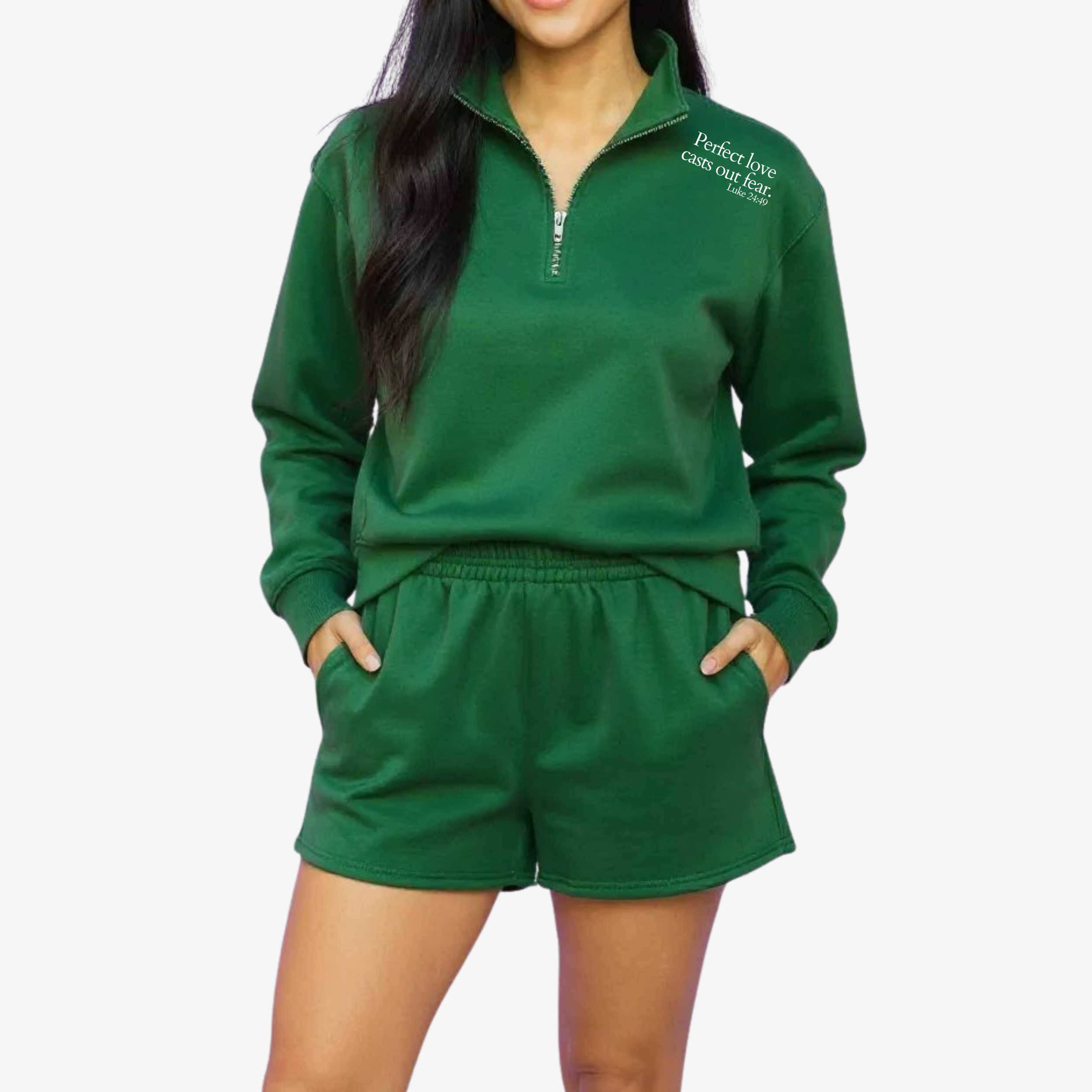 Half Zip Sweater and Shorts (Women) | Perfect love