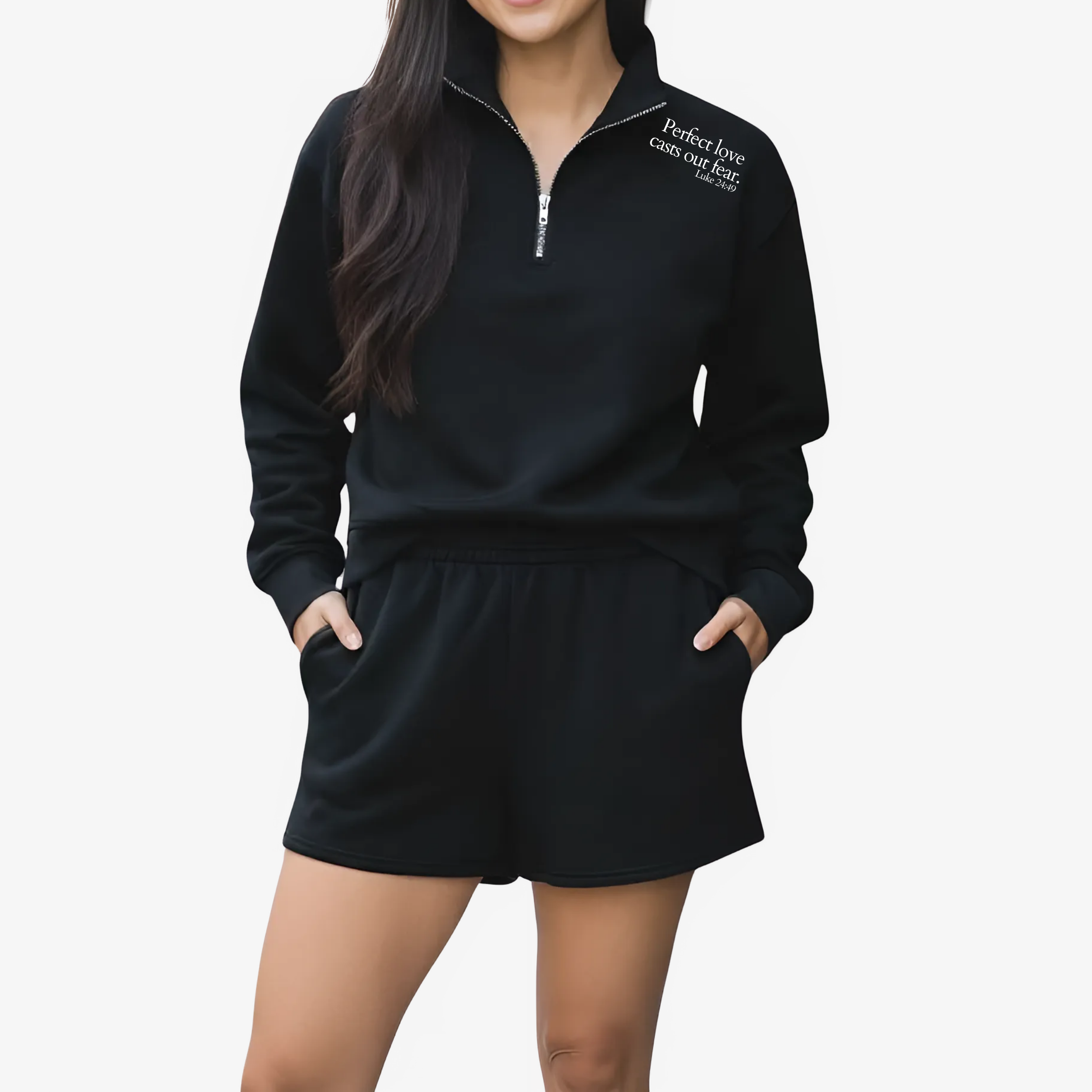 Half Zip Sweater and Shorts (Women) | Perfect love