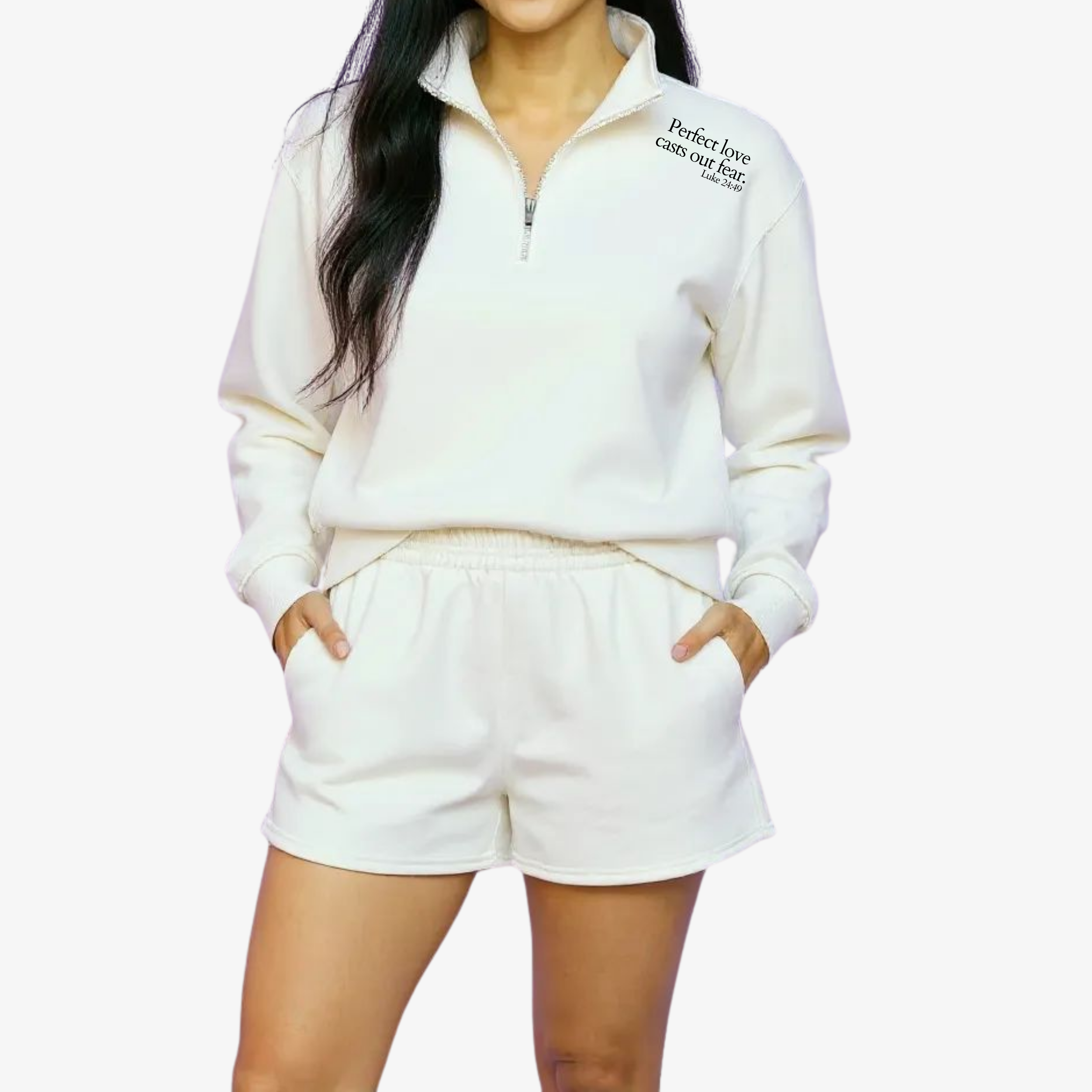 Half Zip Sweater and Shorts (Women) | Perfect love
