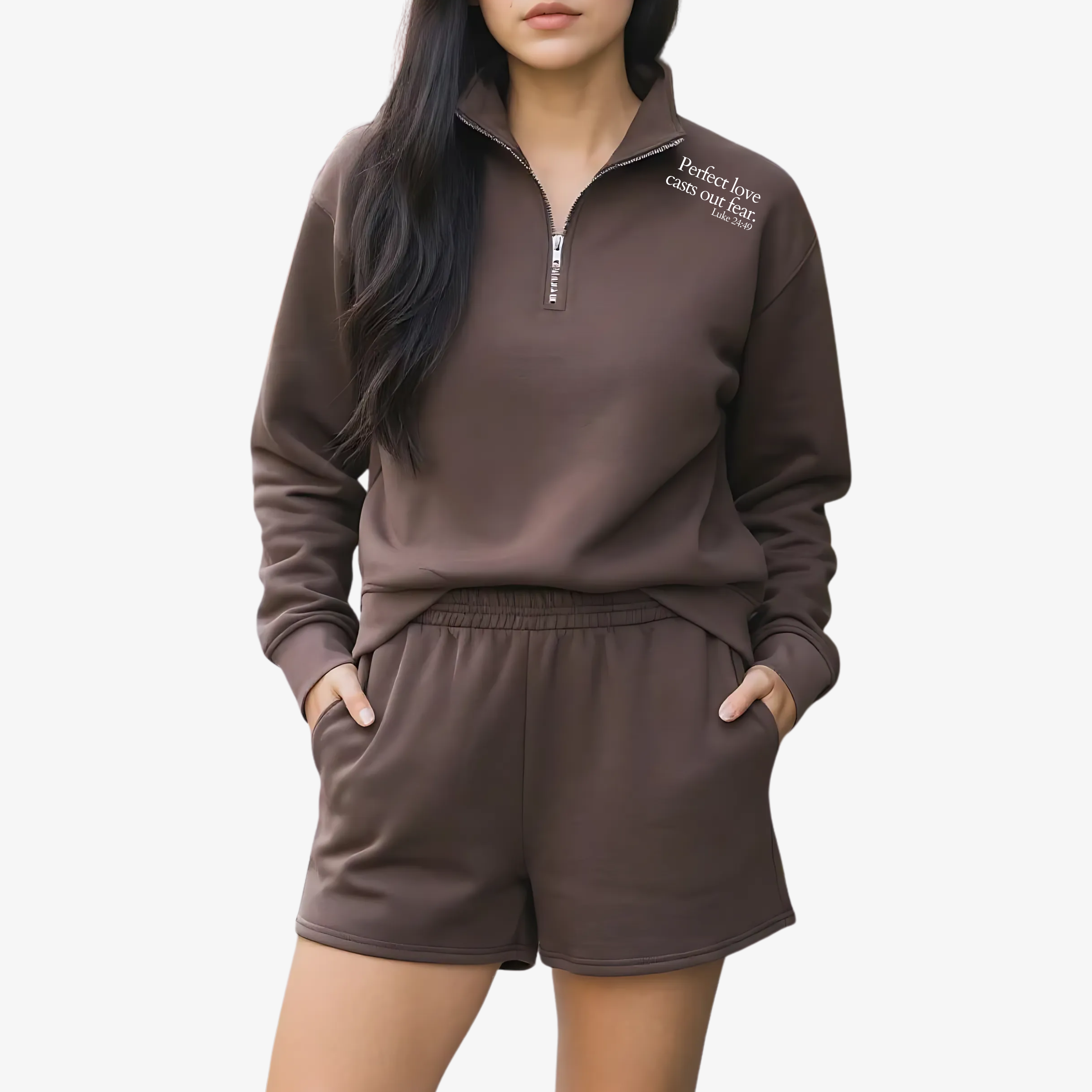 Half Zip Sweater and Shorts (Women) | Perfect love