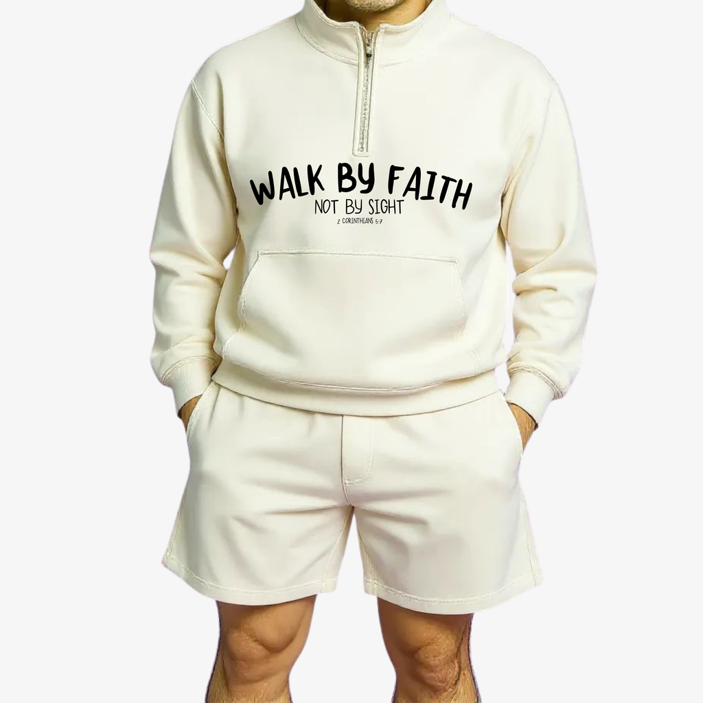Half Zip Sweater and Shorts (Men) | Walk by Faith